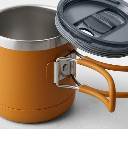 Vizes Insulated Folding-Handle Camp Mug 400 ml Amber - Detail view