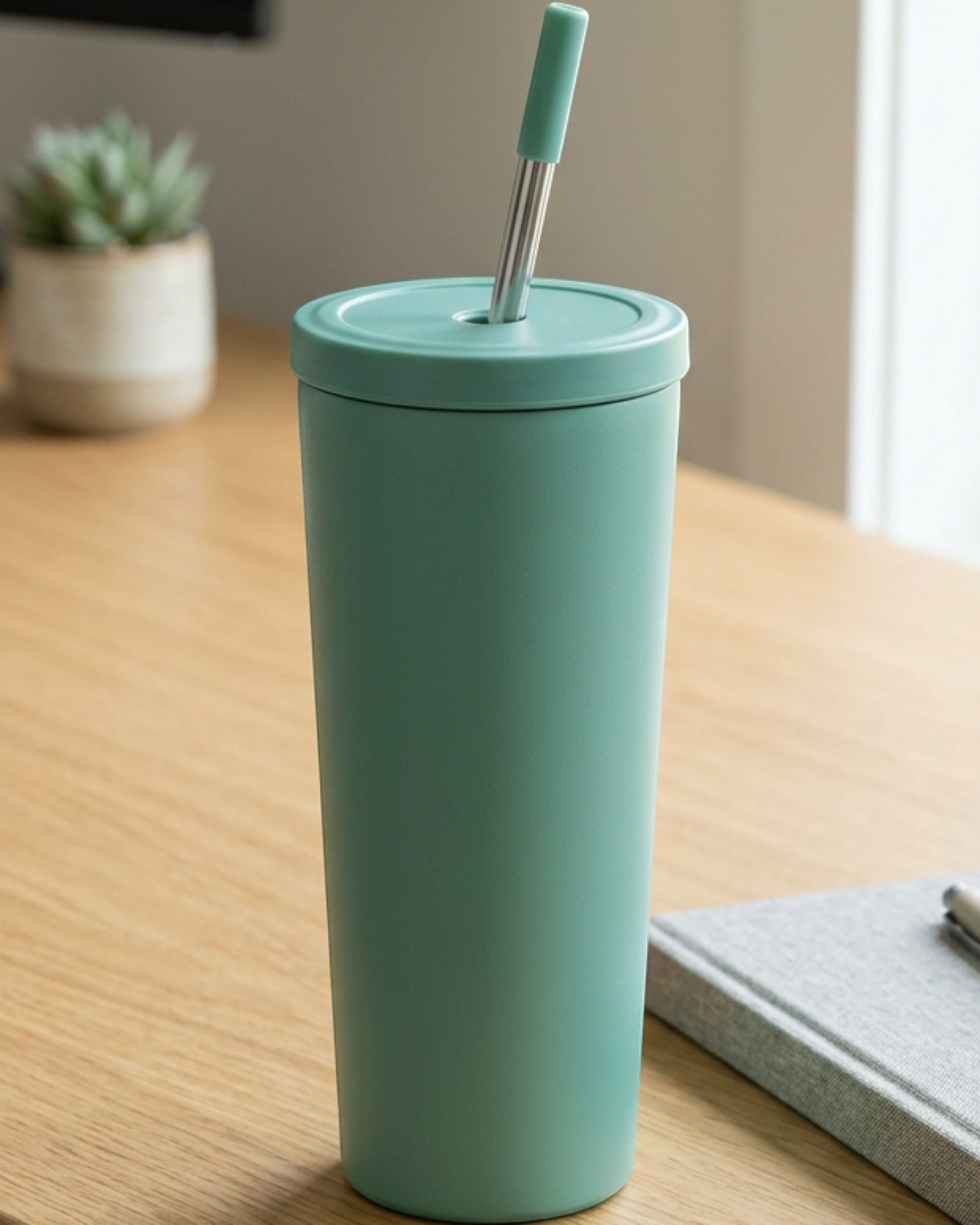 Vizes Slim Insulated Straw Tumbler 600 ml Jade - Lifestyle view
